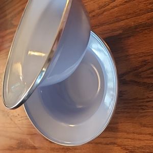 Two VTG Formation Enamel Blue Bowls